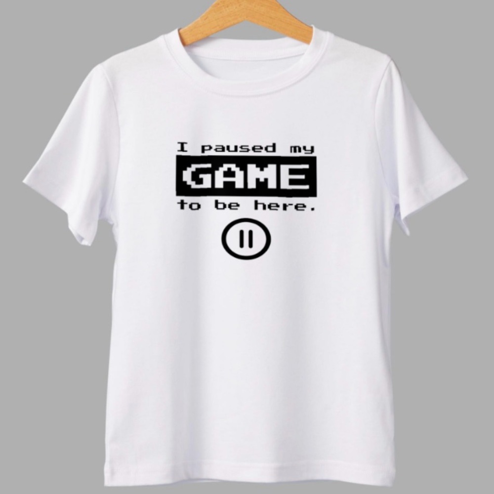 🎮 I Paused My Game To Be Here Juniors Graphic Tee | Funny Gamer Shirt |